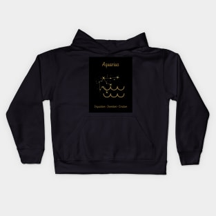 Astrology Collection - Aquarius (Symbol & Constellation) Kids Hoodie